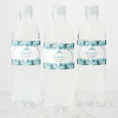 Blauwgroen flesje Quinceanera Water Fles Label Waterfles Etiket (Flessen)