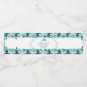 Blauwgroen flesje Quinceanera Water Fles Label Waterfles Etiket (Enkel label)