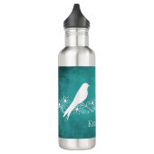 Blauwgroen flesjes van vederwild waterfles  (Links)