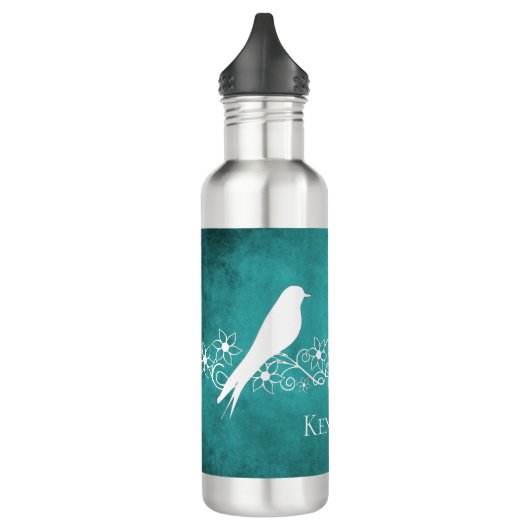 Blauwgroen flesjes van vederwild waterfles  (Links)