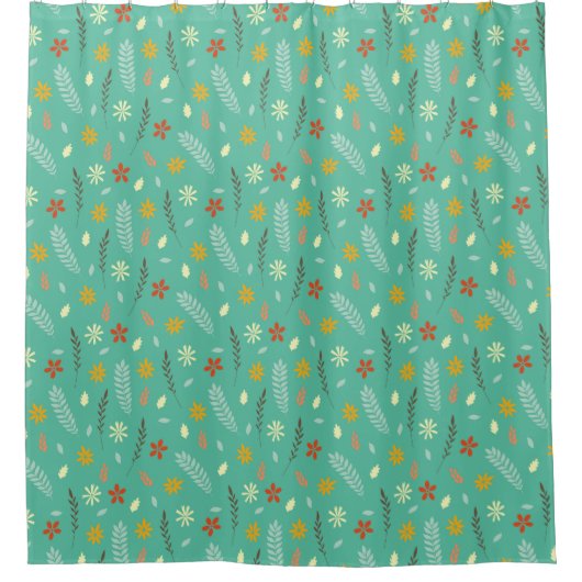 Blauwgroen flessenpatroon douchegordijn (Voorkant)