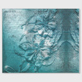  Blauwgroen flessenpatroon Glitter Sparkle Cadeaupapier (Vlak)