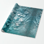  Blauwgroen flessenpatroon Glitter Sparkle Cadeaupapier (Uitgerold)