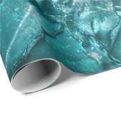  Blauwgroen flessenpatroon Glitter Sparkle Cadeaupapier (Rol Hoek)