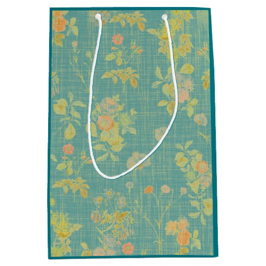  Blauwgroen flessenpatroon met vervorming in het v Medium Cadeauzakje (Voorkant)