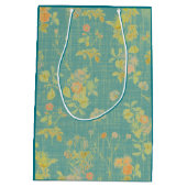  Blauwgroen flessenpatroon met vervorming in het v Medium Cadeauzakje (Achterkant)