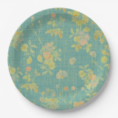  Blauwgroen flessenpatroon met vervorming in het v Papieren Bordje (Voorkant)