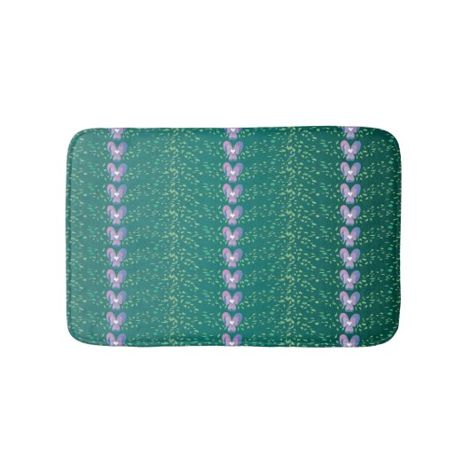 Blauwgroen flesvormig behang Badmat (Voorkant)