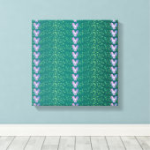  Blauwgroen flesvormig behang Canvas Afdruk (Insitu (Houten vloer))