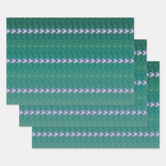 Blauwgroen flesvormig behang Inpakpapier Vel (Set)