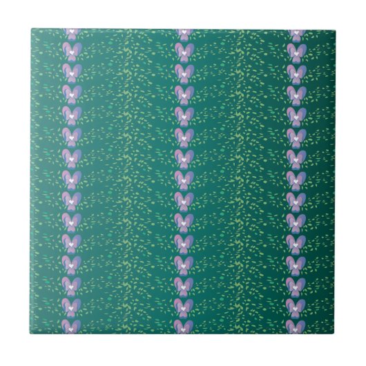  Blauwgroen flesvormig behang Tegeltje (Voorkant)