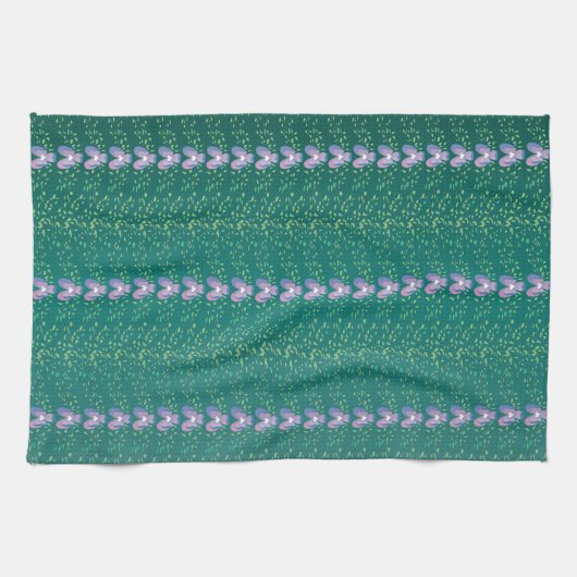 Blauwgroen flesvormig behang Theedoek (Horizontaal)