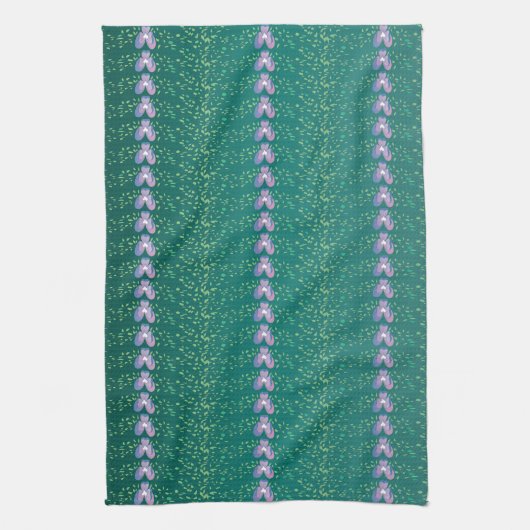 Blauwgroen flesvormig behang Theedoek (Verticaal)