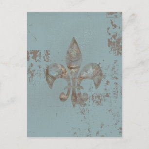Blauwgroen Fleur De lis Briefkaart