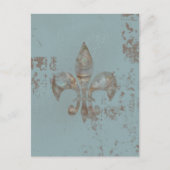 Blauwgroen Fleur De lis Briefkaart (Voorkant)