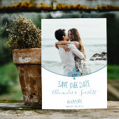 Blauwgroen Fleur de Lis-foto slaat de datum-aankon Aankondiging