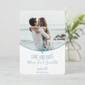 Blauwgroen Fleur de Lis-foto slaat de datum-aankon Aankondiging (Staand voorkant)