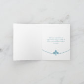 Blauwgroen Fleur de Lis Foto Weddenschap Hartelijk Bedankkaart (Binnen)