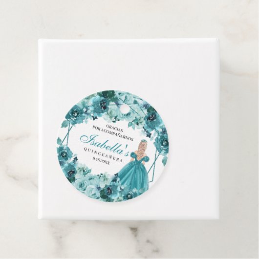 Blauwgroen flora-fauna-flesjes bedankjes labels (In situ)