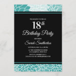 Blauwgroen Floral 18th Birthday Party Kaart<br><div class="desc">Speciaal blauwgroen en wit bloemetje 18e verjaardag uitnodiging voor vrouwen. Neem contact met ons op voor hulp bij aanpassingen.</div>