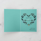 Blauwgroen Floral Amazing Jubileum Hartelijk dank Bedankkaart (Binnen)