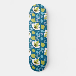 Blauwgroen Floral Art Paisley Gardener Green Leave Persoonlijk Skateboard