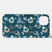 Blauwgroen Floral Barely Er Hoesje telefoon/tablet (Achterkant (horizontaal))