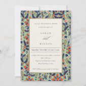  Blauwgroen Floral Bird Rehearsal Dinner Invite Bedankkaart (Voorkant)