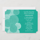 Blauwgroen Floral Chrysanthemum Wedding Invitation Kaart (Voorkant)