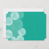 Blauwgroen Floral Chrysanthemum Wedding Invitation Kaart (Achterkant)