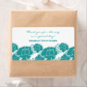 Blauwgroen Floral Decadence Wedding Labels (Insitu)