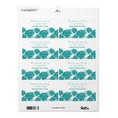 Blauwgroen Floral Decadence Wedding Labels (Full Sheet)