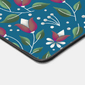 Blauwgroen Floral Desk Mat Grote Print (Hoek)