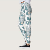 Blauwgroen Floral Elegance Vrouwen Leggings (Links)