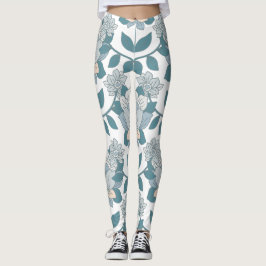 Blauwgroen Floral Elegance Vrouwen Leggings