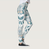 Blauwgroen Floral Elegance Vrouwen Leggings (Rechts)