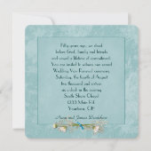 Blauwgroen Floral Embossed Wedding Vow Renewal Kaart (Voorkant)