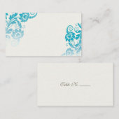 Blauwgroen Floral Escort Kaarten Plaatskaartje (Voorkant / Achterkant)