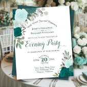 Blauwgroen Floral Evening Party Budget Weddenschap
