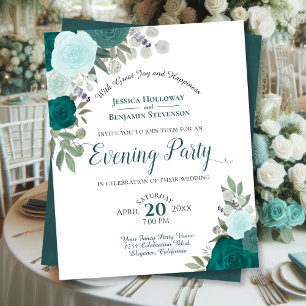 Blauwgroen Floral Evening Party Budget Weddenschap