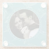 Blauwgroen Floral Glazen Onderzetter (Achterkant)