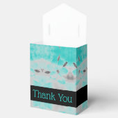 Blauwgroen Floral met grijze bruiloften Bedankdoosjes (Geopend)