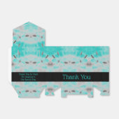 Blauwgroen Floral met grijze bruiloften Bedankdoosjes (Uitgevouwen)