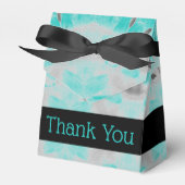 Blauwgroen Floral met grijze bruiloften Bedankdoosjes (Voorkant Zijde)