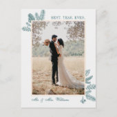 Blauwgroen Floral met prettige kerst | Fotovakanti Feestdagenkaart (Voorkant)