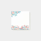 Blauwgroen Floral Post it Note (Voorkant)