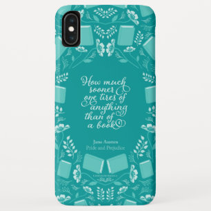 Blauwgroen Floral Pride & Prejudice Bookish Quote Case-Mate iPhone Case