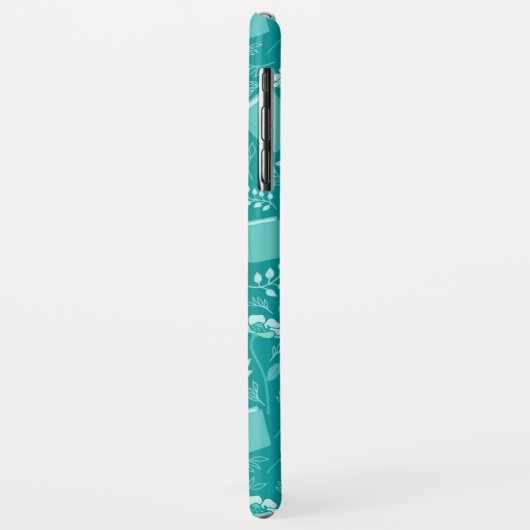 Blauwgroen Floral Pride & Prejudice Bookish Quote Case-Mate iPhone Case (Achterkant/links)