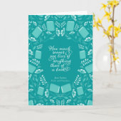 Blauwgroen Floral Pride & Prejudice Bookish Quote Kaart (Gele Bloem)