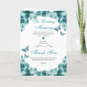 Blauwgroen Floral Quinceanera Tiara Butterflies Programma (Achterkant)